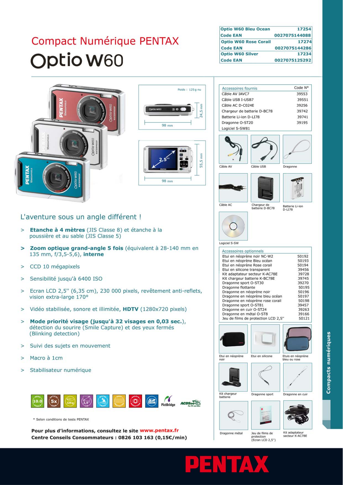 Pentax OPTIO W60 User Manual