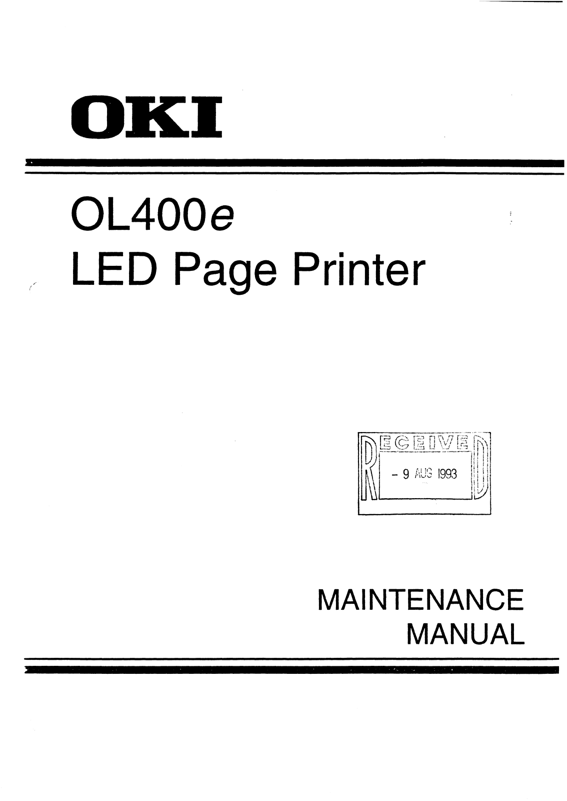 OKI OL400e Service manual