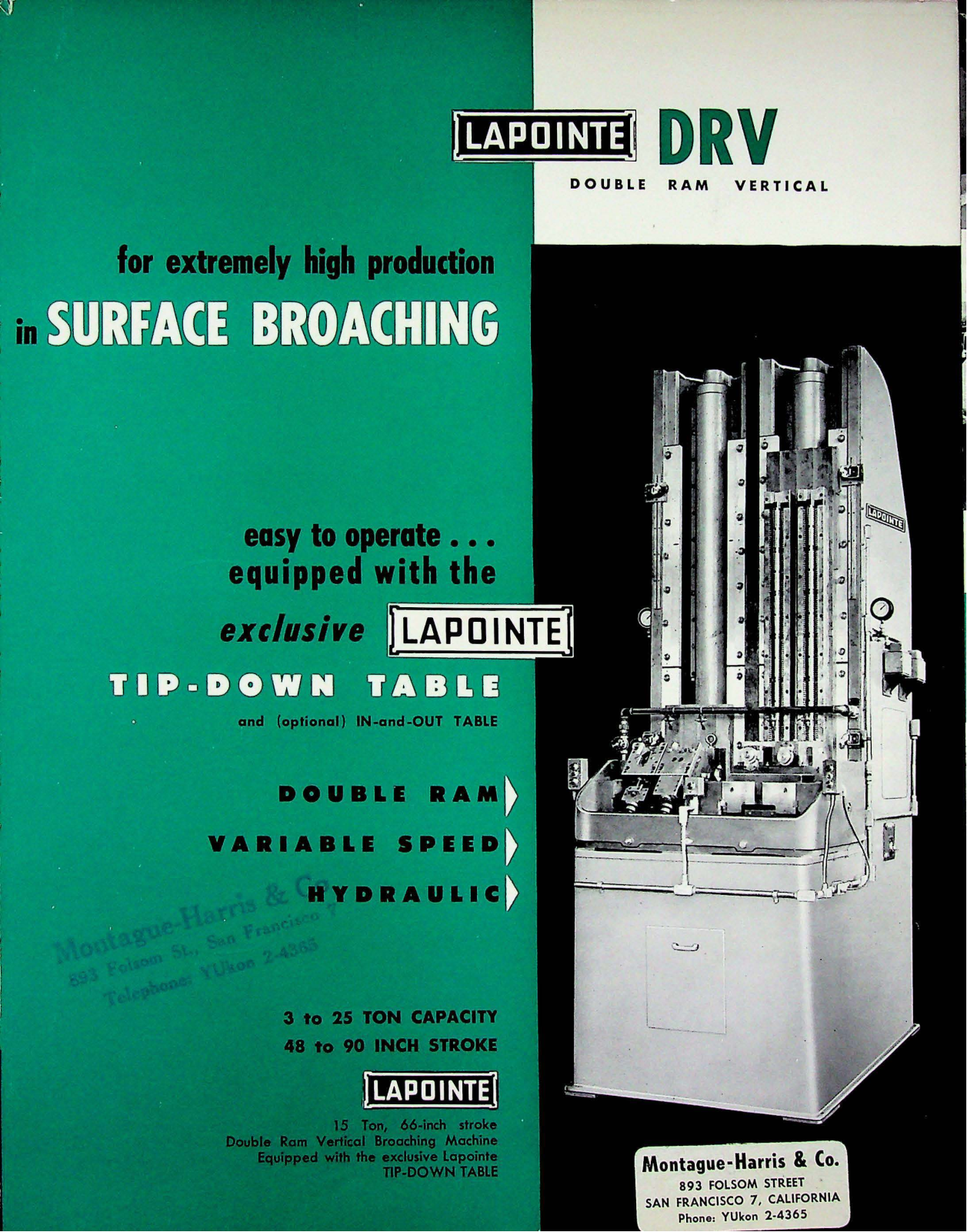 LaPointe Machine Tool DVR Double Ram Vertical Broaching Machine Other - ManualMachine.com