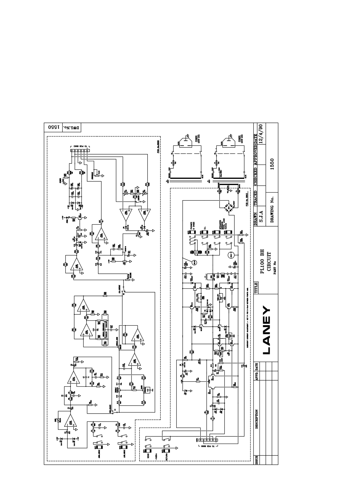 Laney PL100B-1990 Schematic