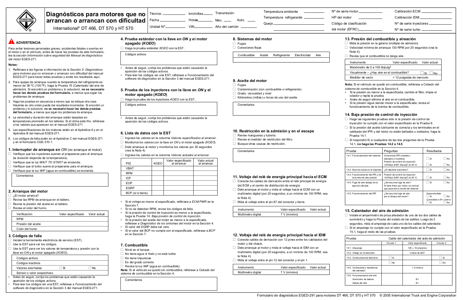 International DT466, DT570, HT570 User Manual