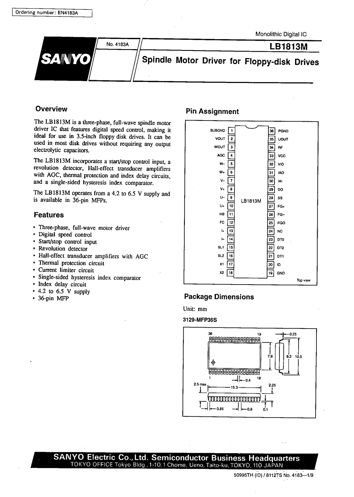 SANYO LB1813M Datasheet