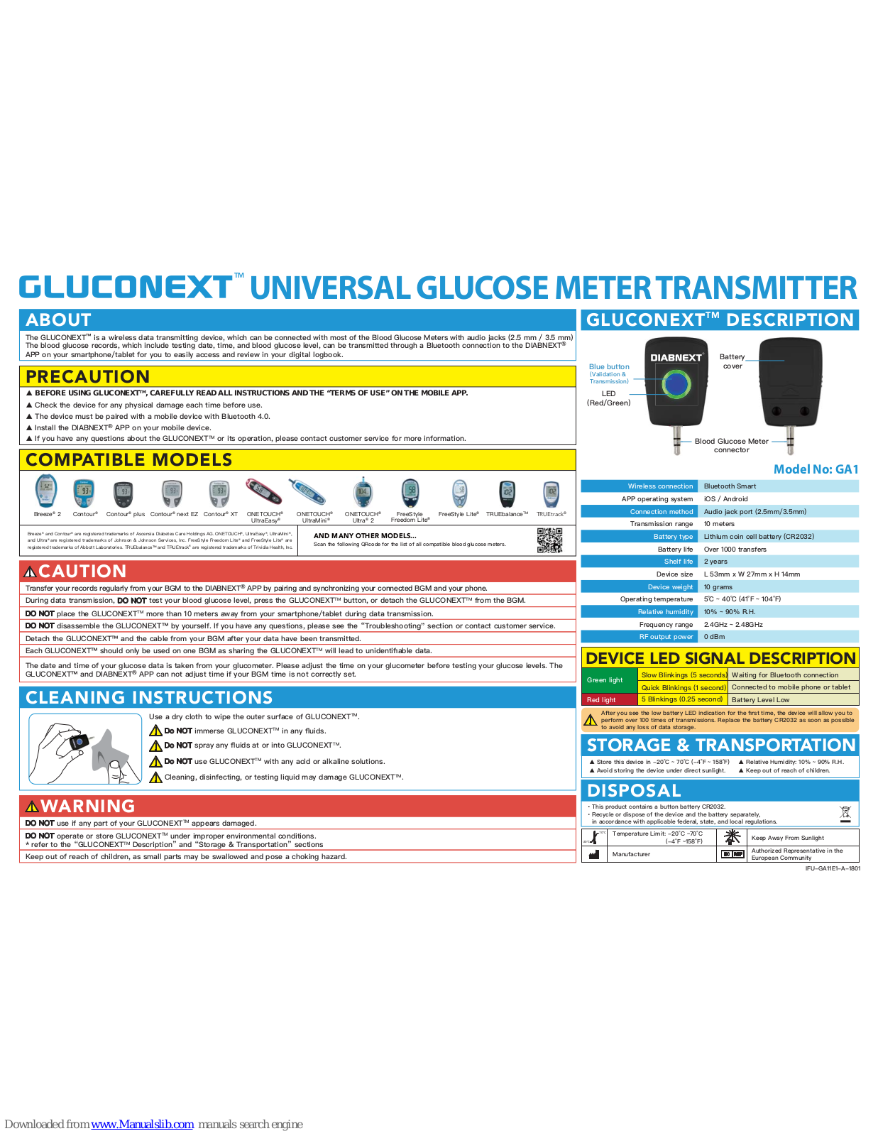 Gluconext GA1 User Manual