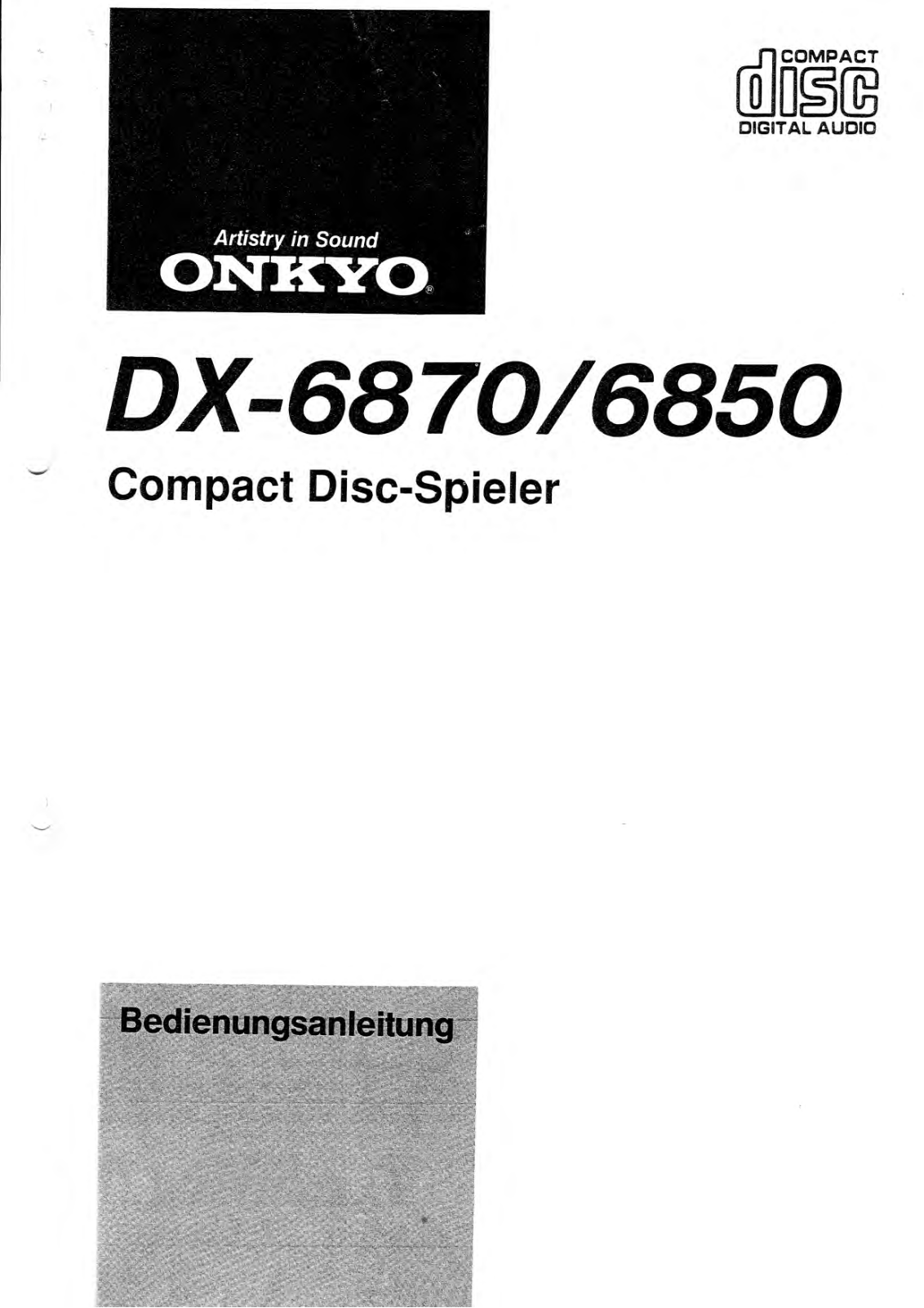 Onkyo DX-6870, DX-6850 Owners Manual