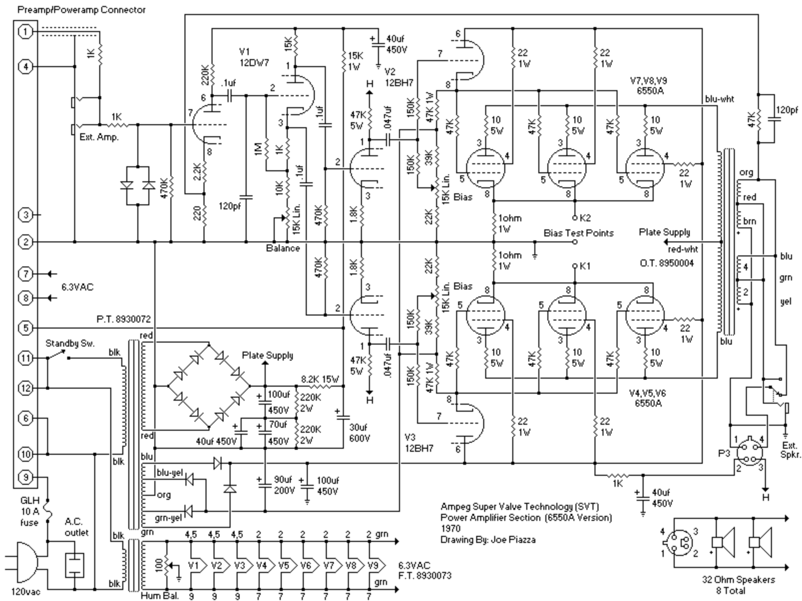 Ampeg svt 1970 schematic