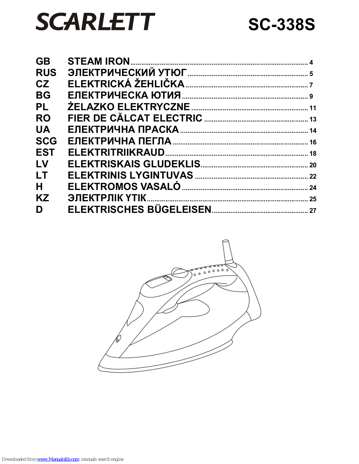 Scarlett SC-338S Instruction Manual