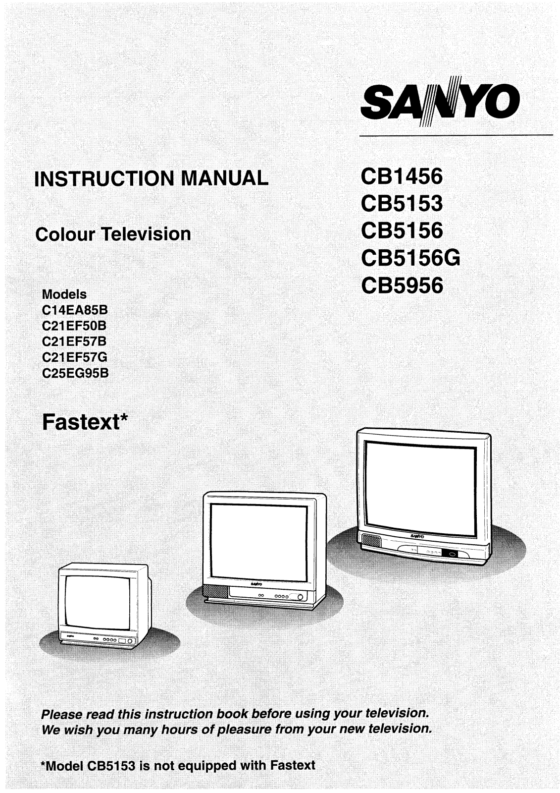 Sanyo CB1456, CB5153, CB5156, CB5156G, CB5956 Instruction Manual
