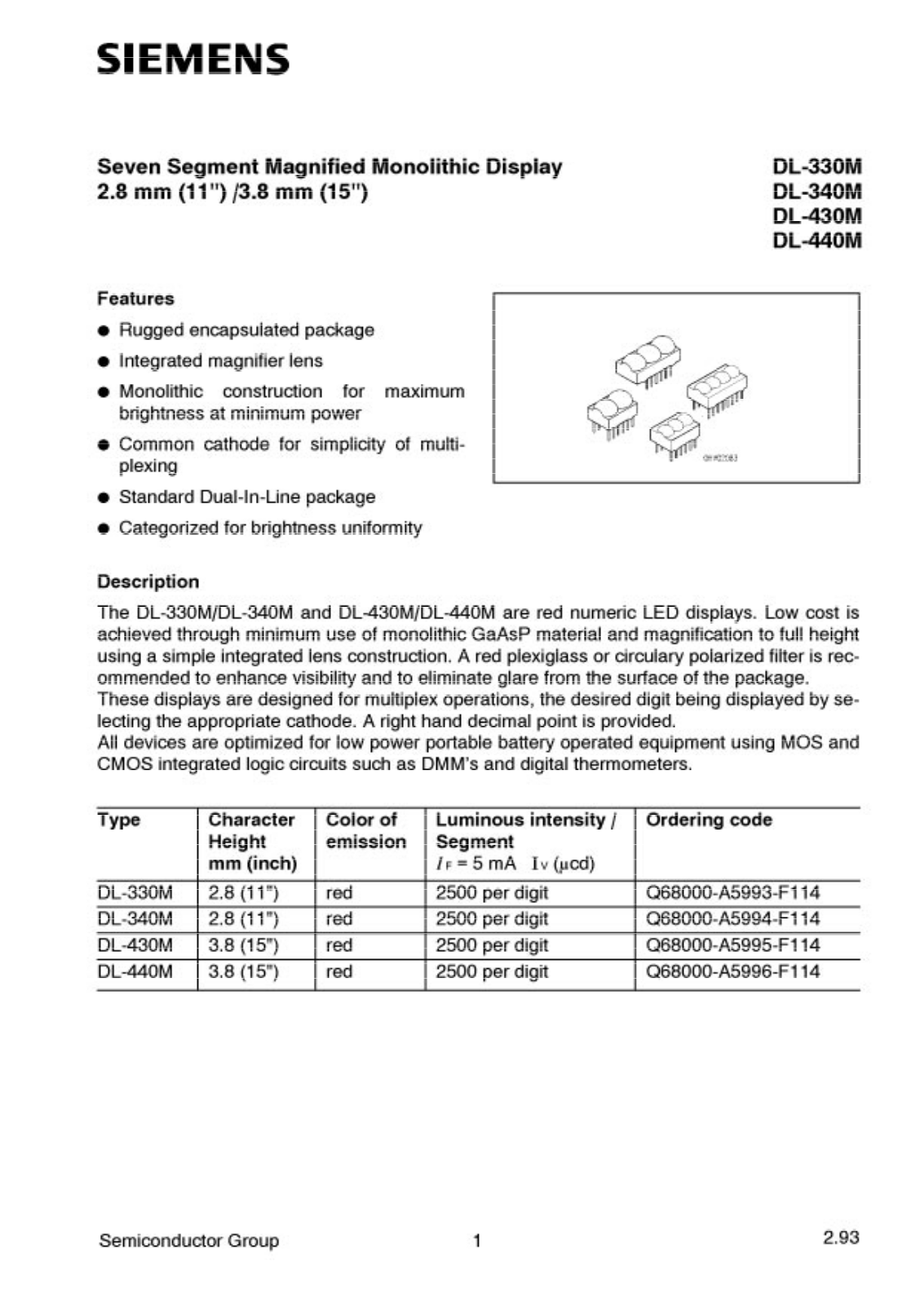 Siemens DL-440M, DL-430M, DL-340M, DL-330M Datasheet