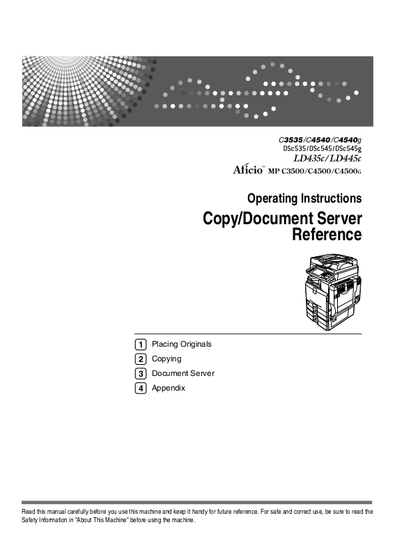 Ricoh AFICIO MP C3500, AFICIO C4500 User Manual