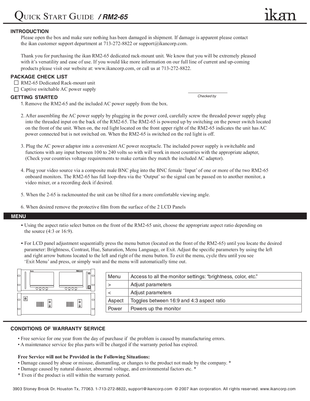 ikan RM2-65 User Manual