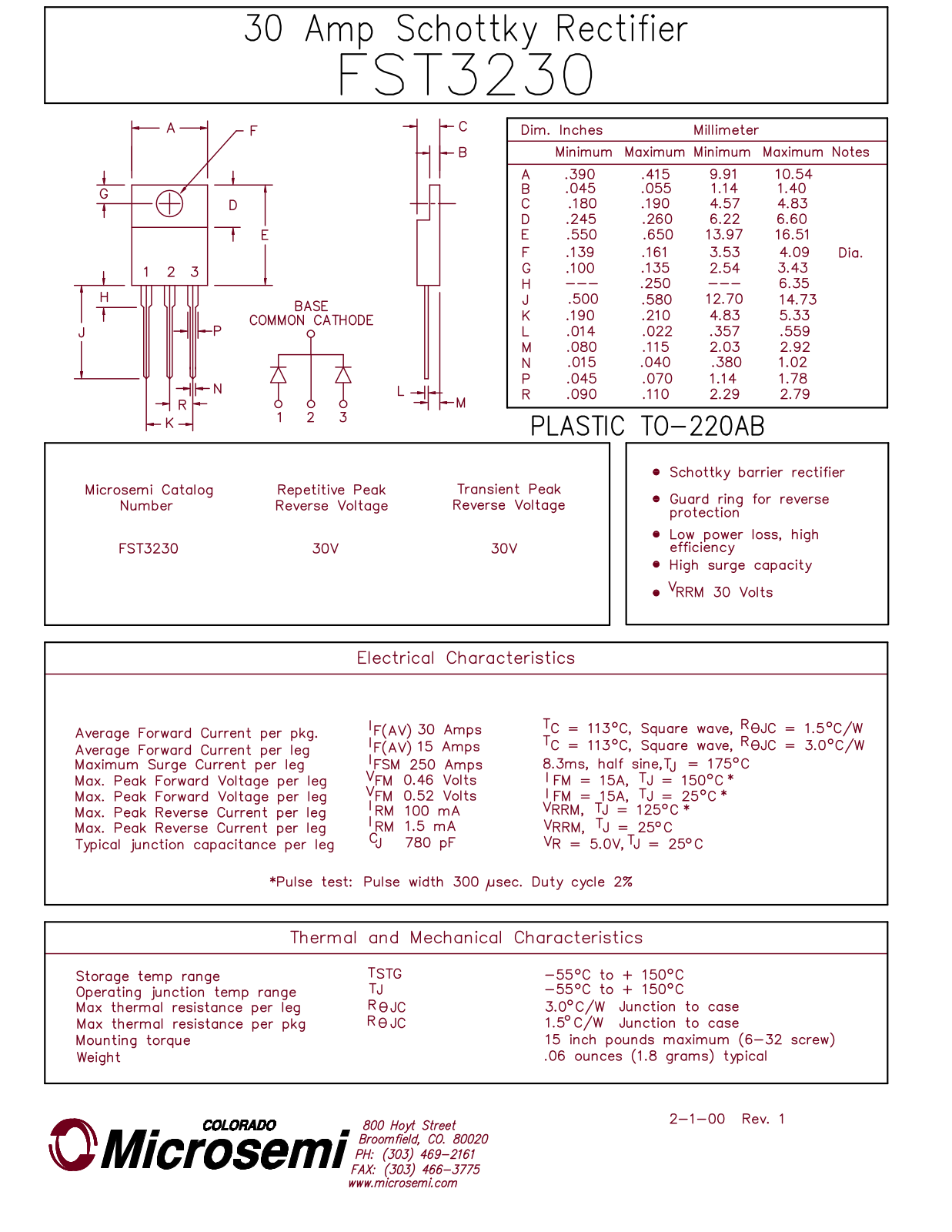 Microsemi Corporation FST3230 Datasheet