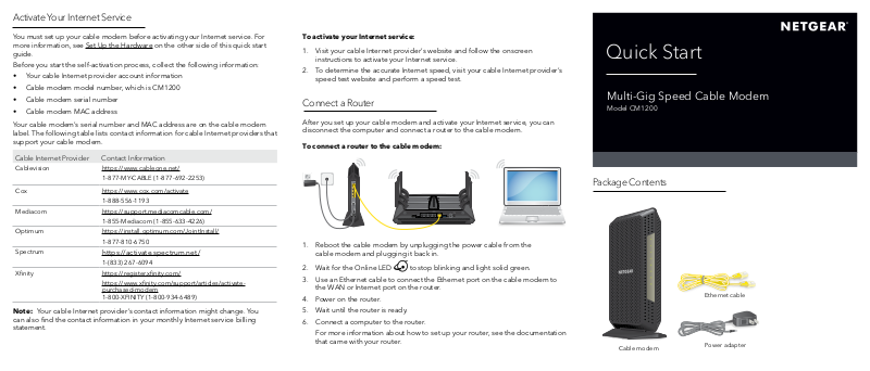 Netgear CM1200 User Manual