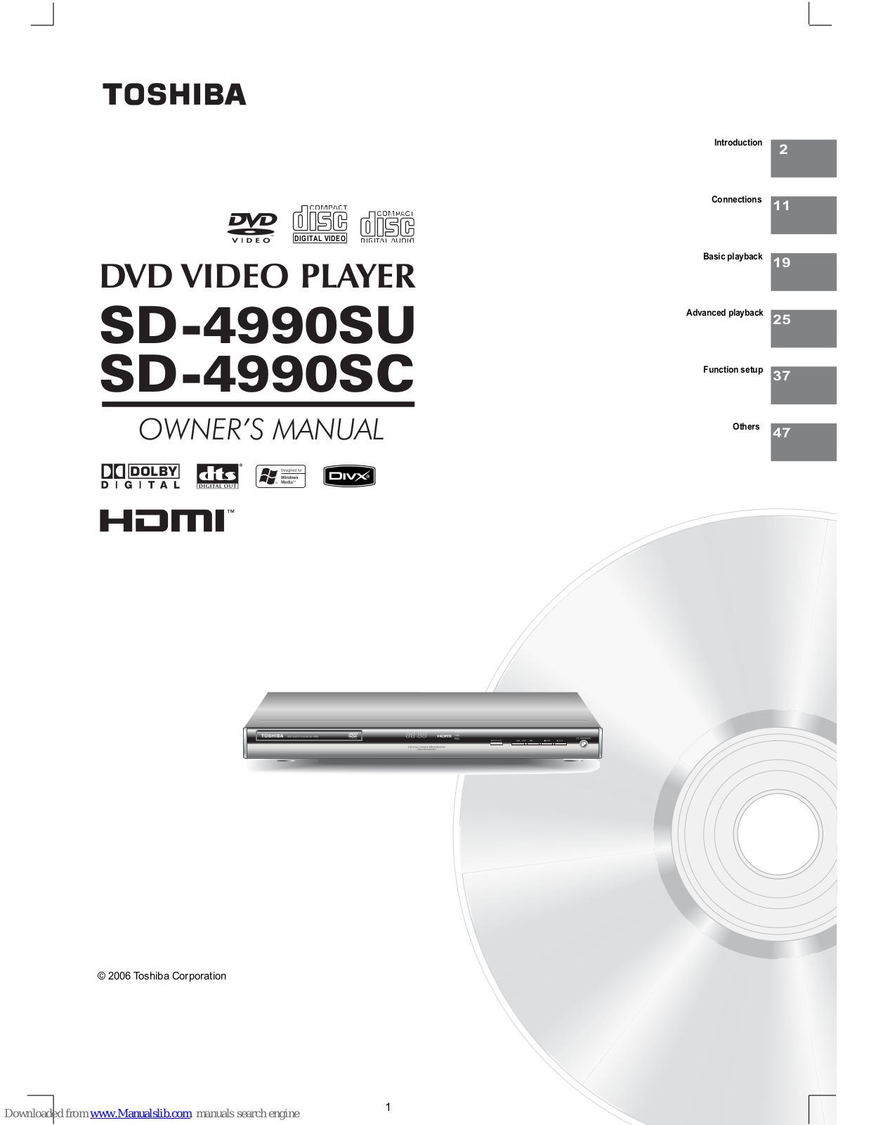 Toshiba SD-4990SU, SD-K860SU, SD-4990SC Owner's Manual