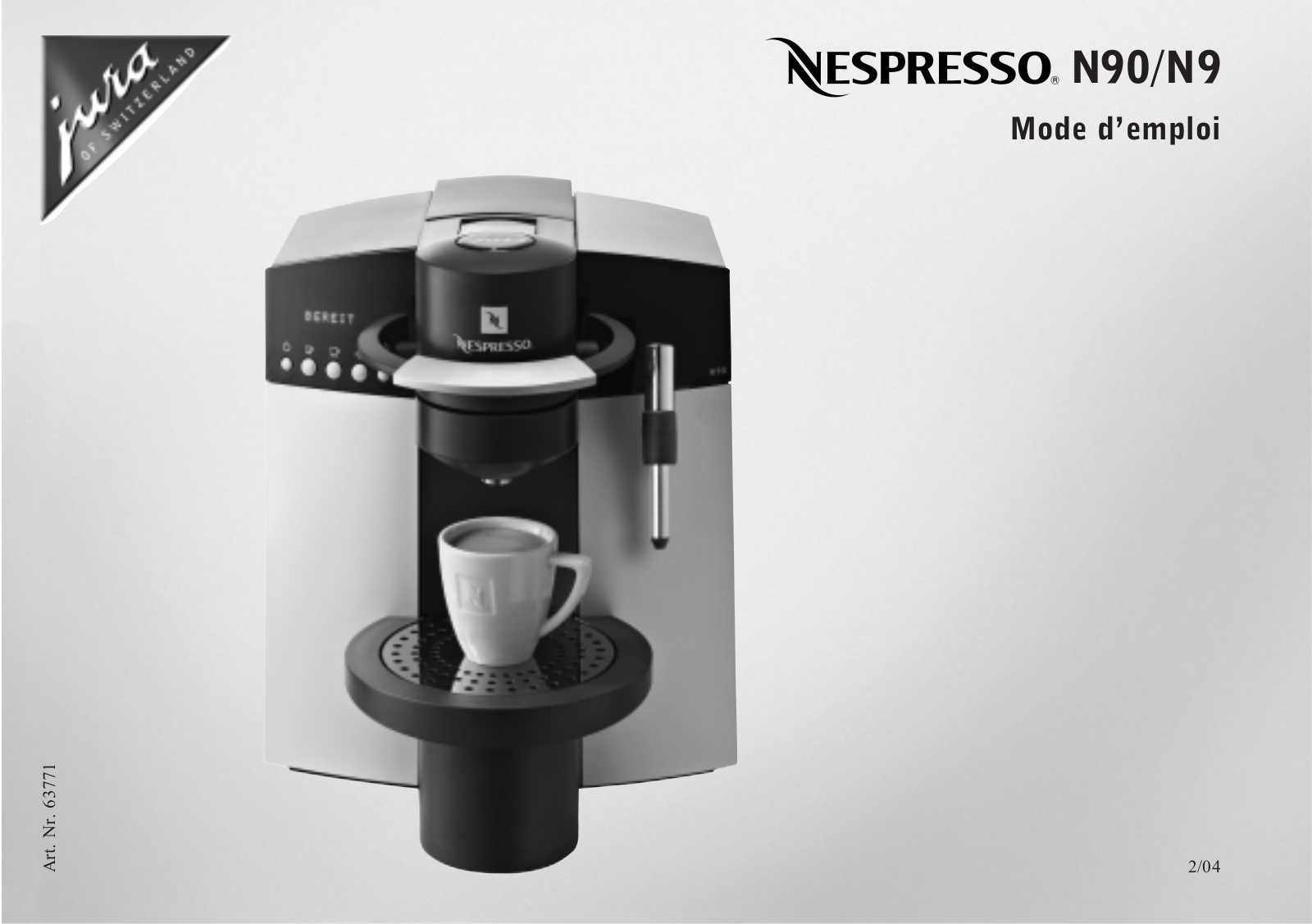 Jura NESPRESSO N90 Instruction Manual