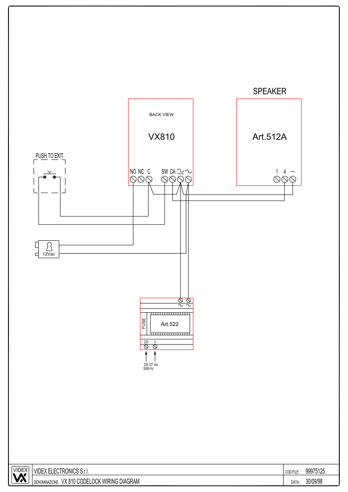 CAME VX810WD User Manual