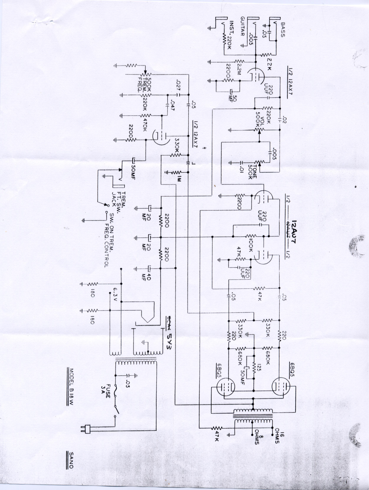 Sano b18w schematic