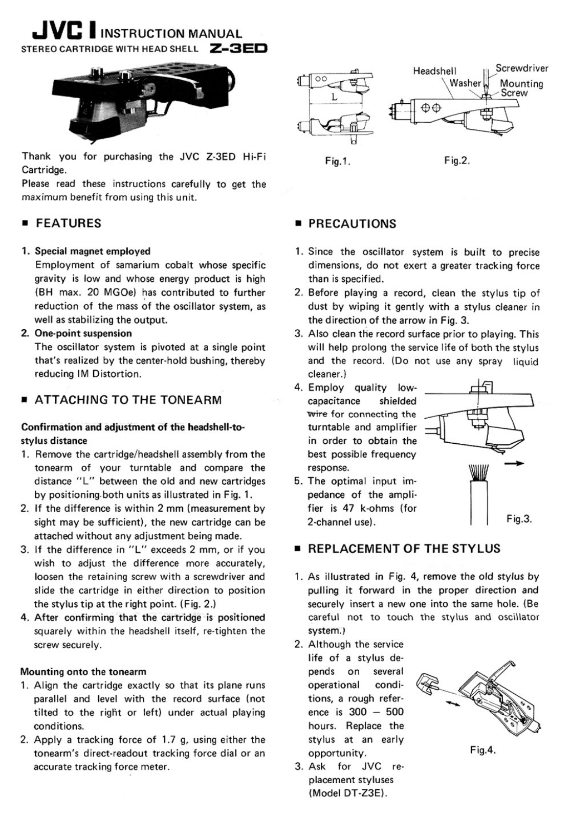 JVC Z-3-ED Owners manual