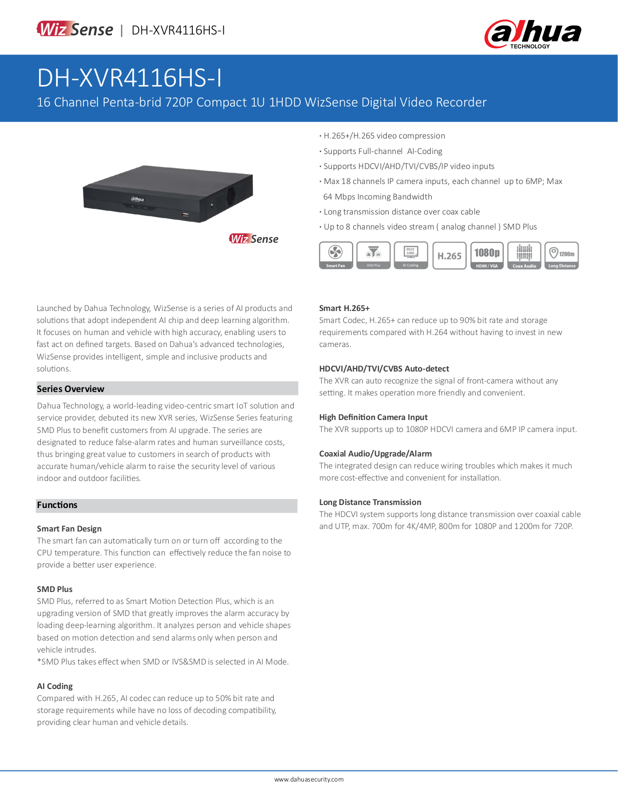 Dahua DH-XVR4116HS-I User Manual