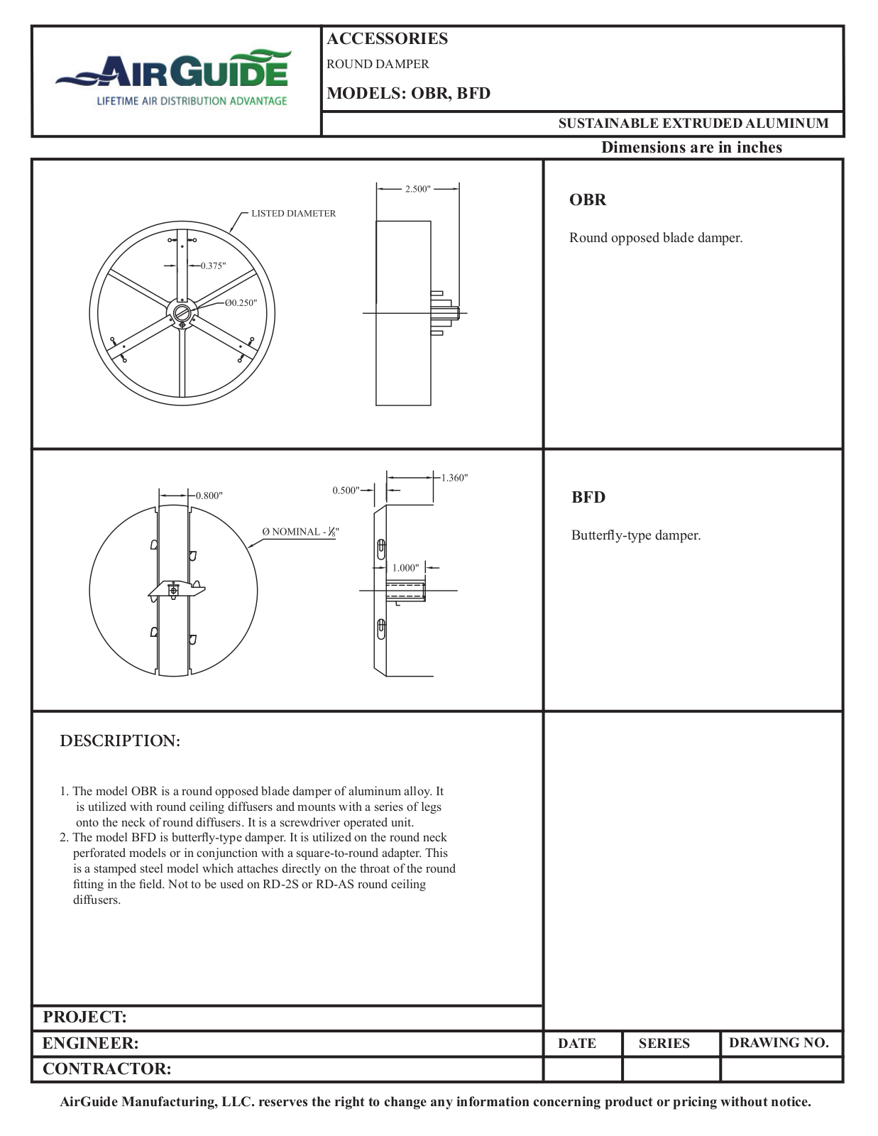 Airguide OBR, BFD ACCESSORIES - ManualMachine.com