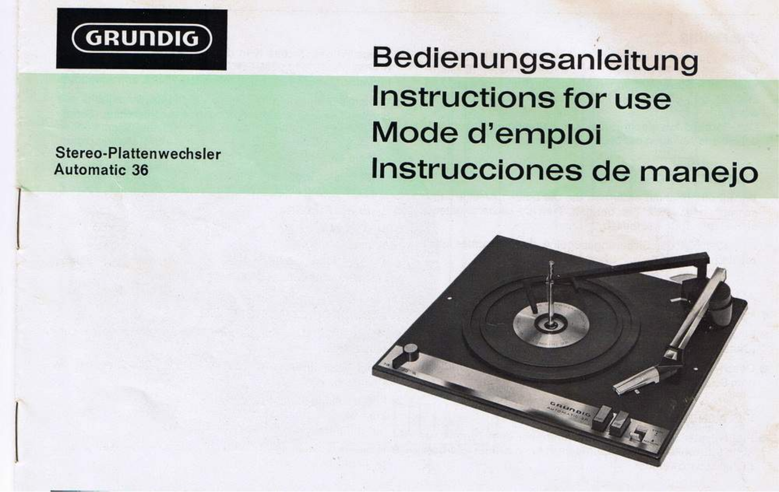 Grundig Automatic-36 Service Manual