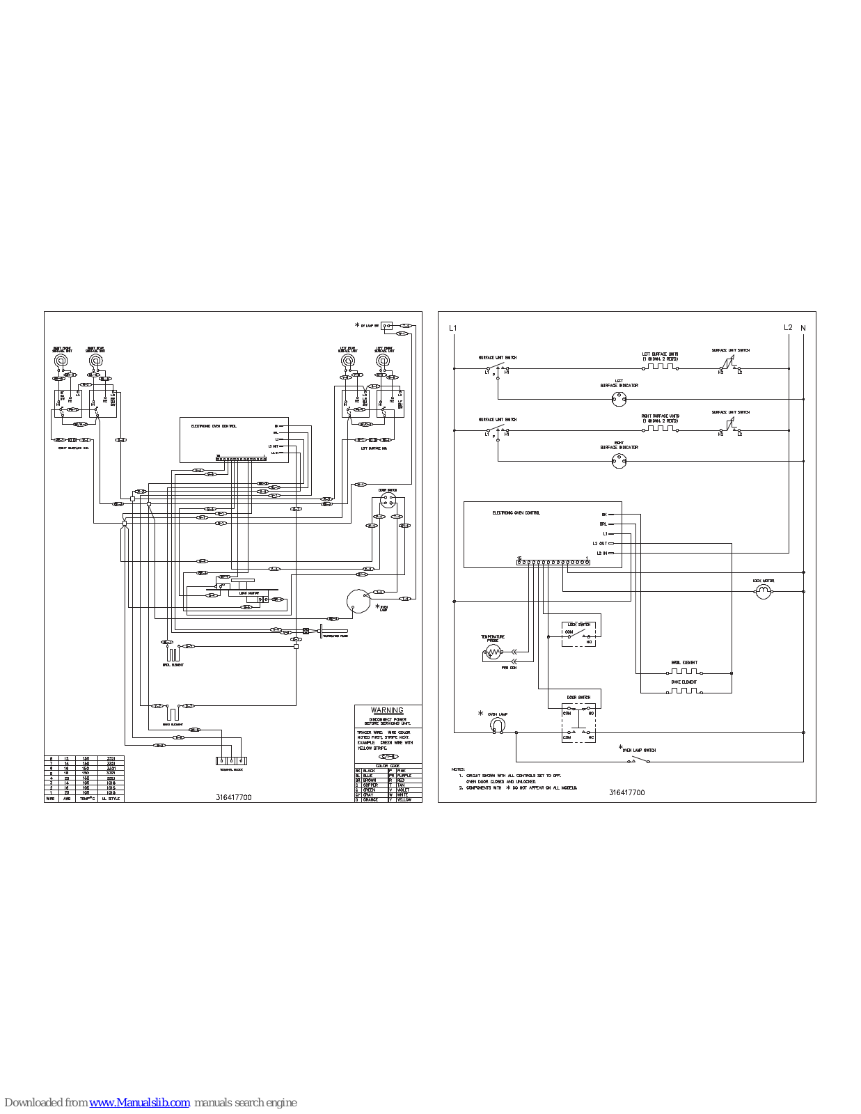 Frigidaire FEFS52SD Wiring Diagram