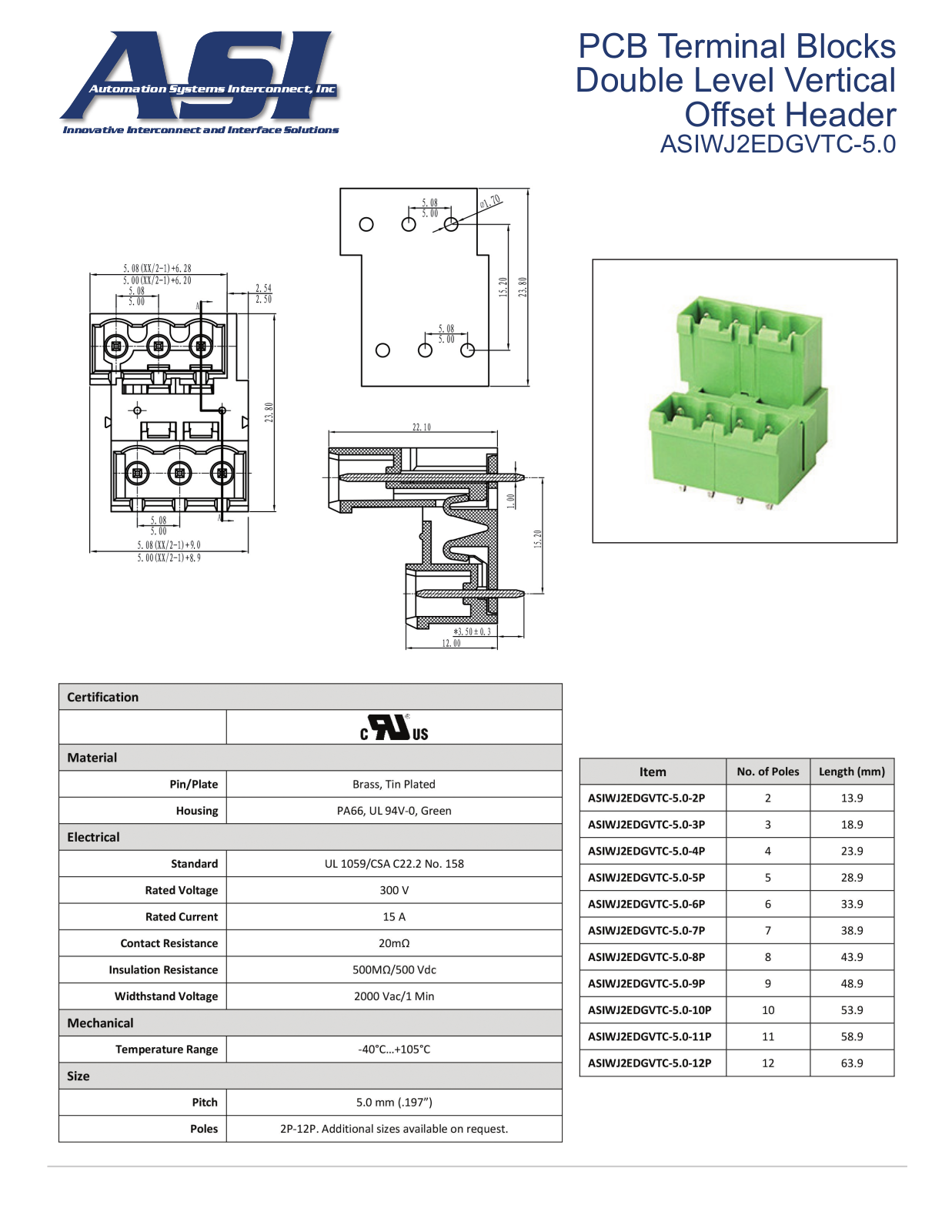 ASI-Automation Systems Interconnect ASIWJ2EDGVTC-5.0 Data Sheet