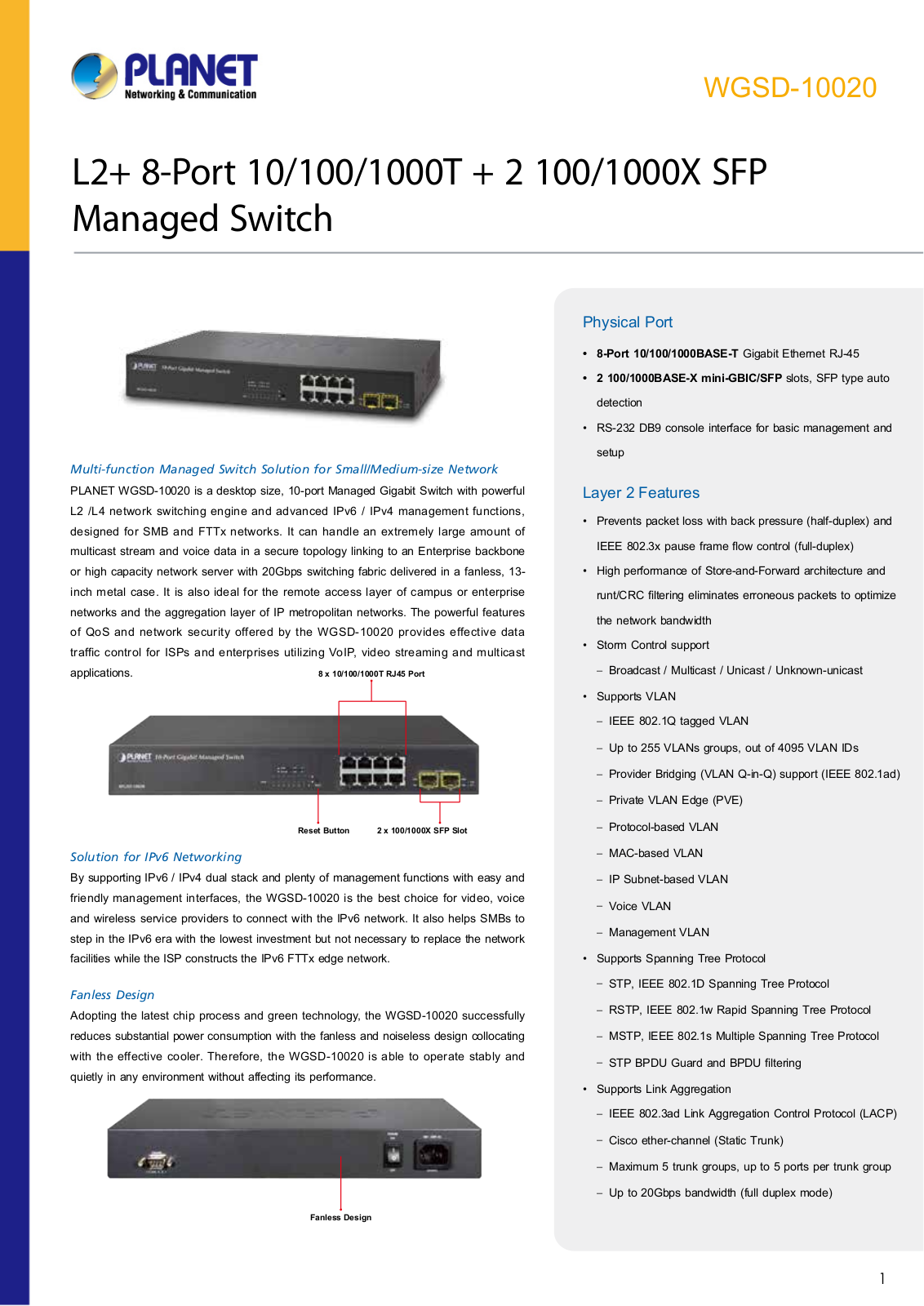 Planet WGSD-10020 User Manual