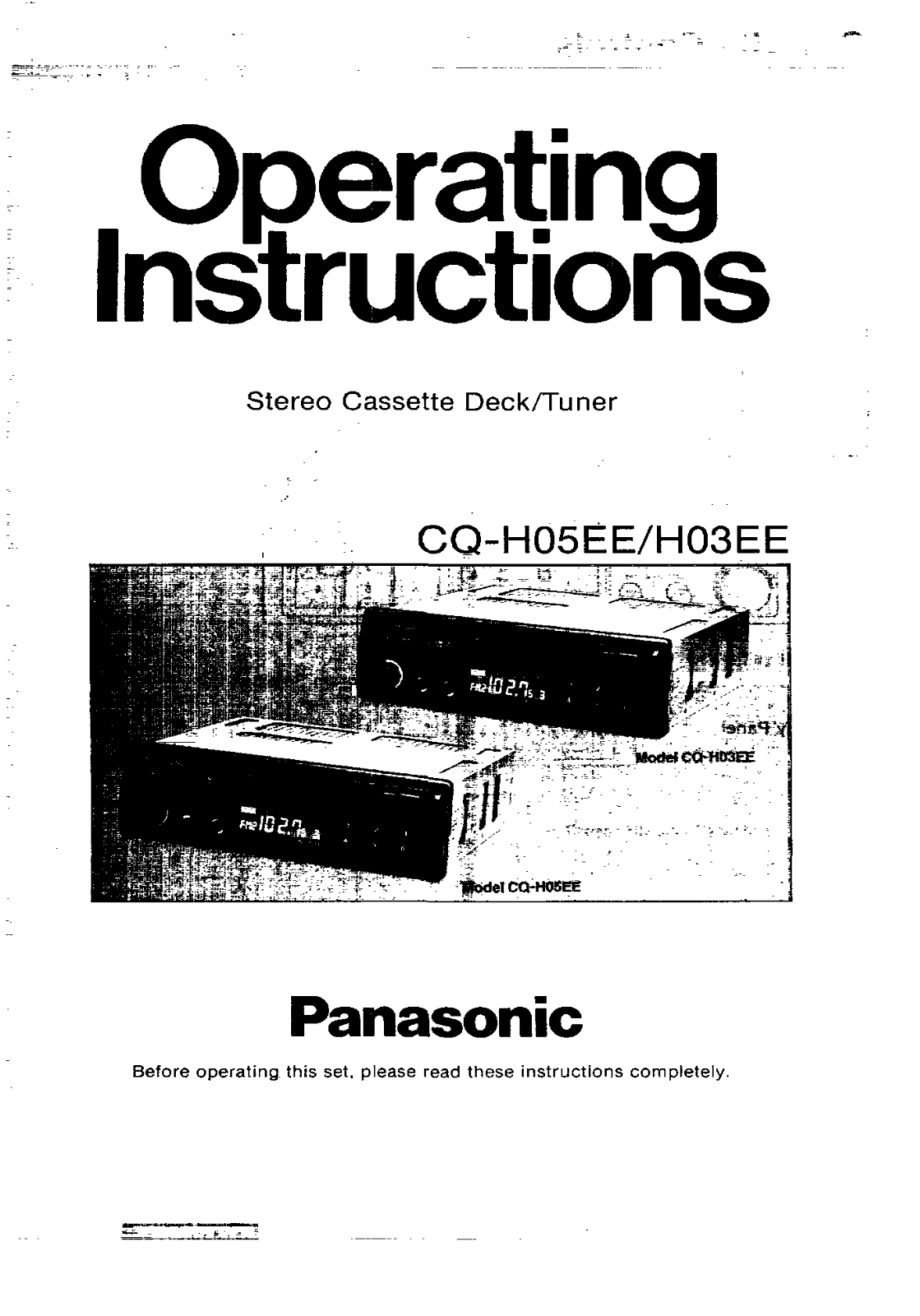 Panasonic CQ-H03E User Manual