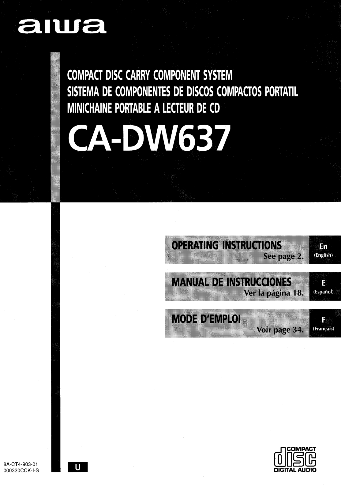 AIWA CA-DW637 Operating Instructions