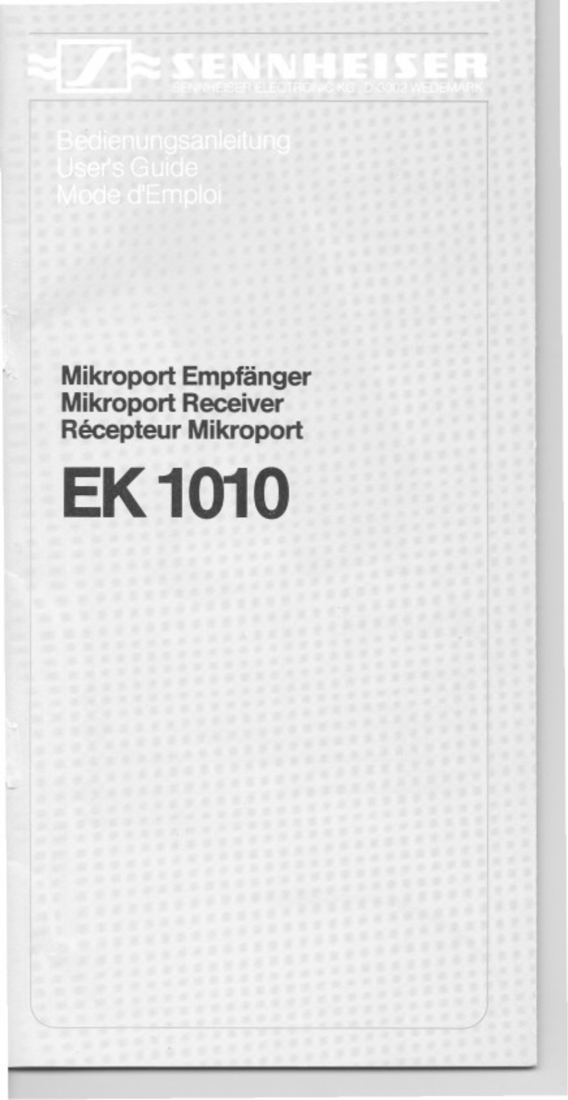 Sennheiser EK1010 User Manual