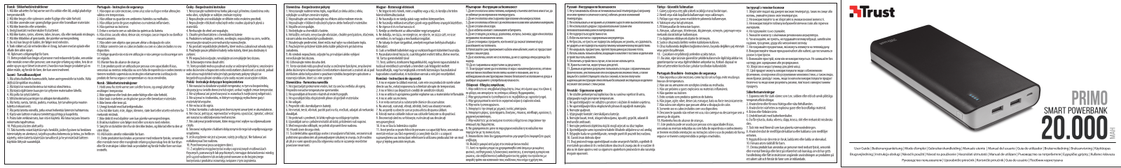 Trust Primo 20 000mAh User Manual