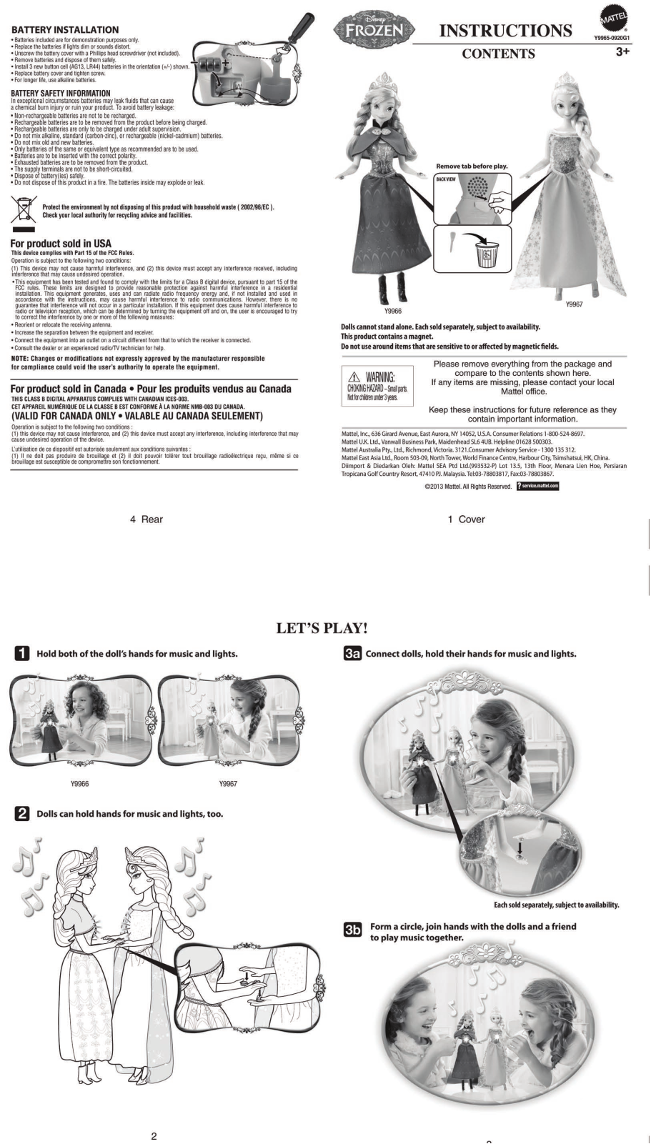 Fisher-Price Y9966, Y9967 Instruction Sheet