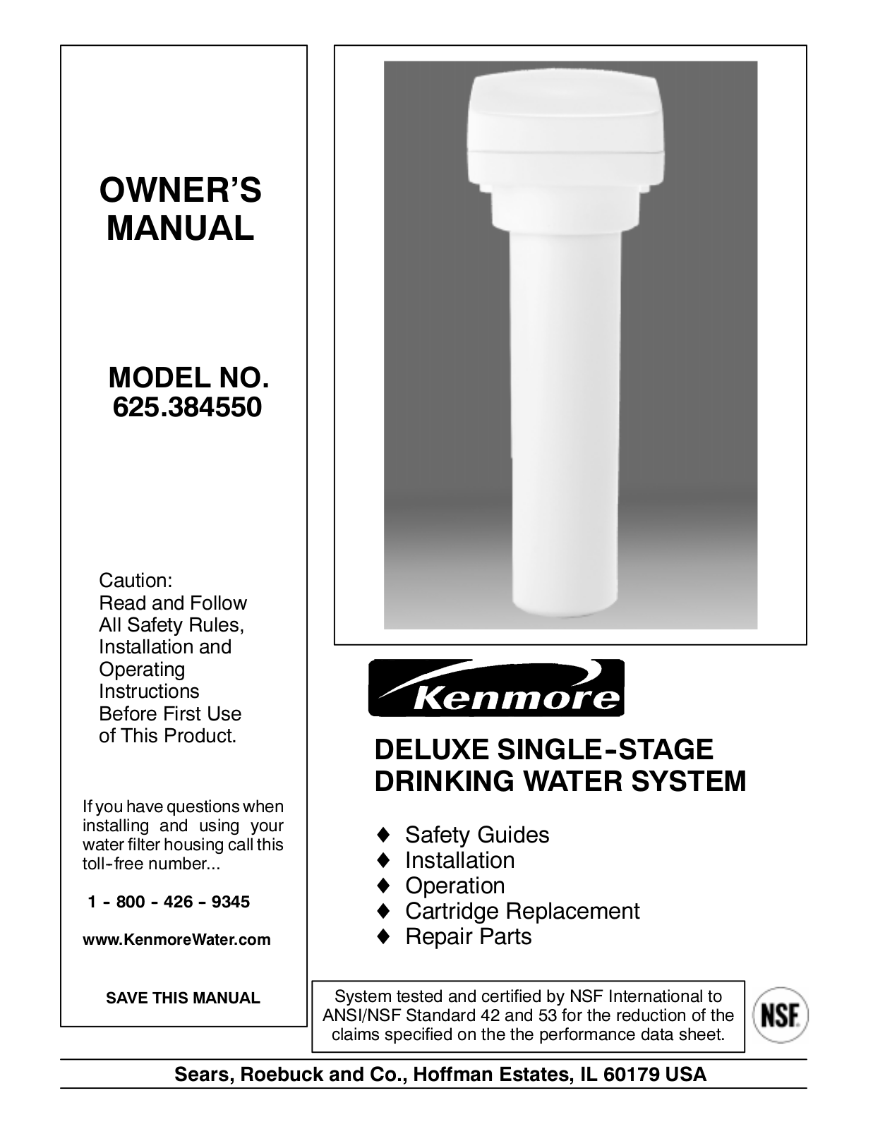 Kenmore 625.384550 User Manual