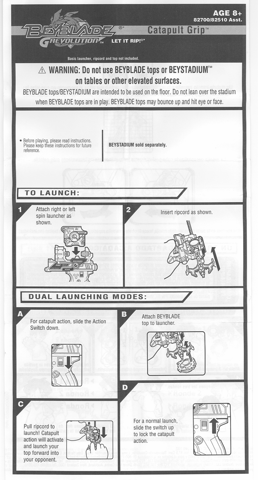 HASBRO Beyblade Grevolution Catapult Grip User Manual