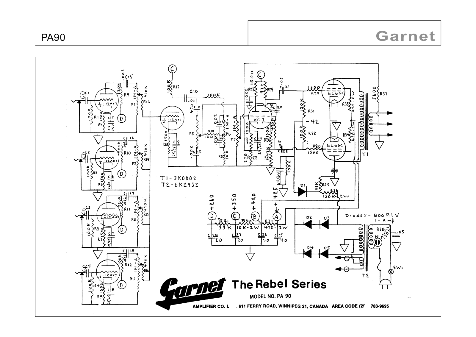 Garnet pa90 schematic