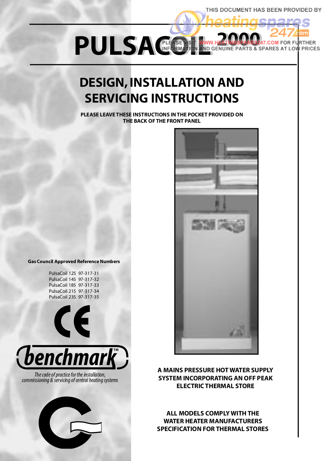 Benchmark PulsaCoil 2000, PulsaCoil 125, PulsaCoil 185, PulsaCoil 215, PulsaCoil 235 Design, Installation And Servicing Instructions - ManualMachine.com