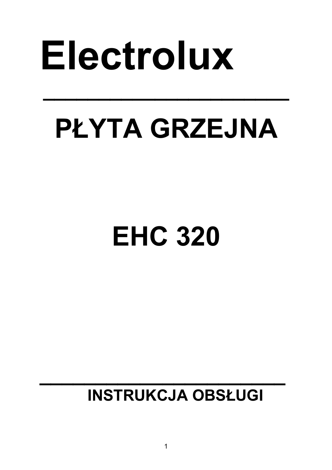 AEG EHC 320 User Manual