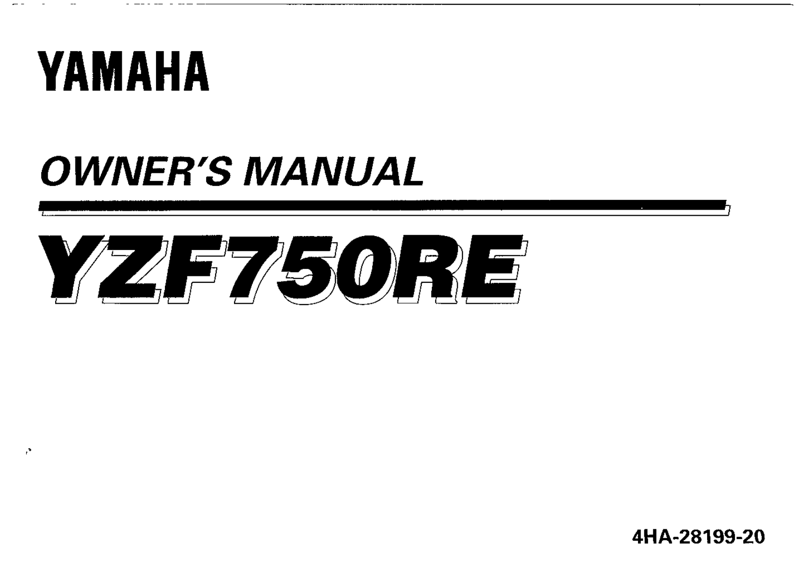 Yamaha YZF750R E 1993 Owner's manual