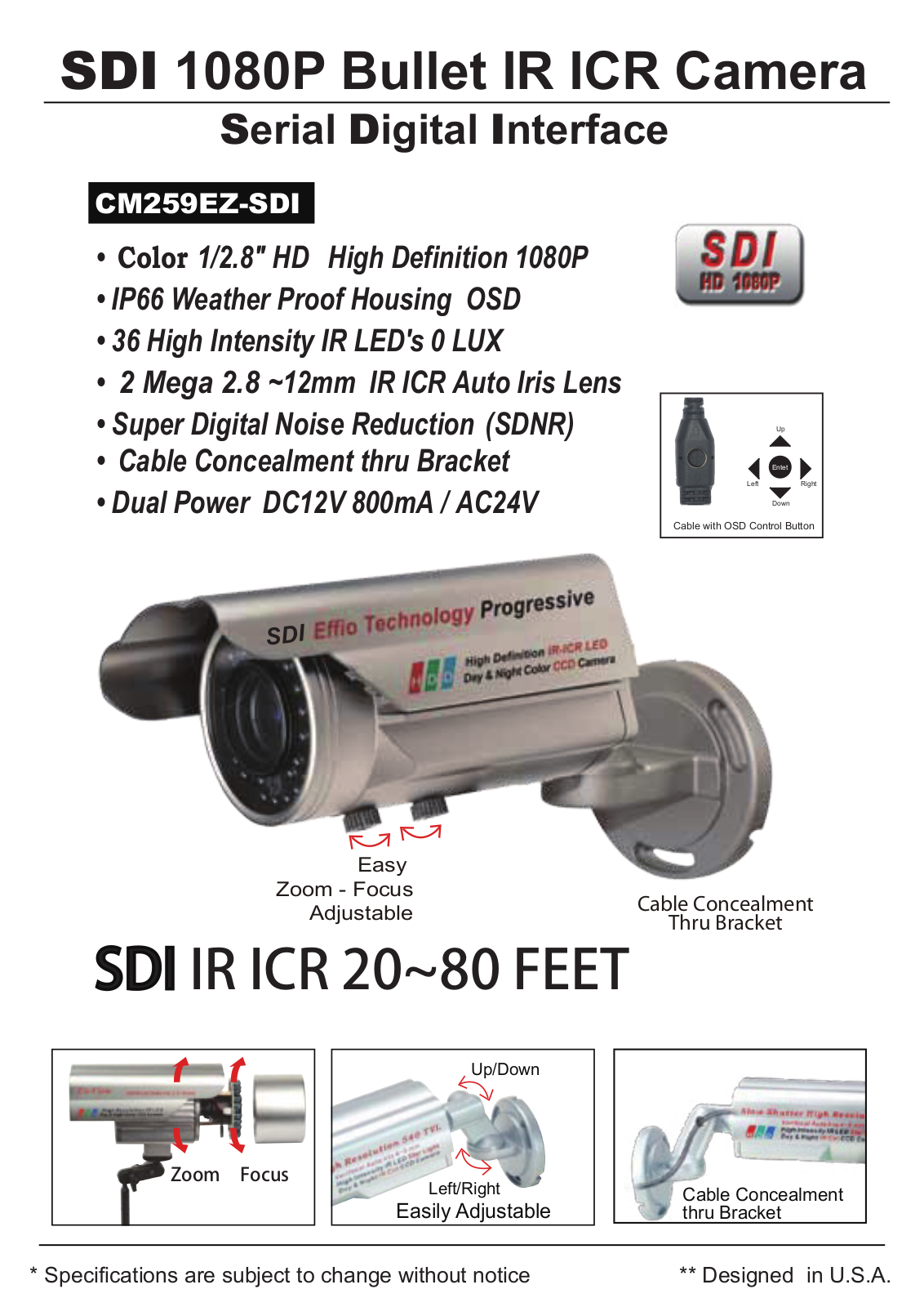 COP-USA CM259EZ-SDI Specsheet