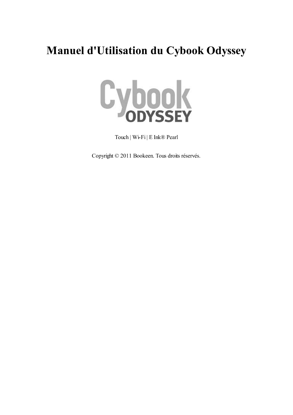 BOOKEEN Cybook Odyssey User Manual