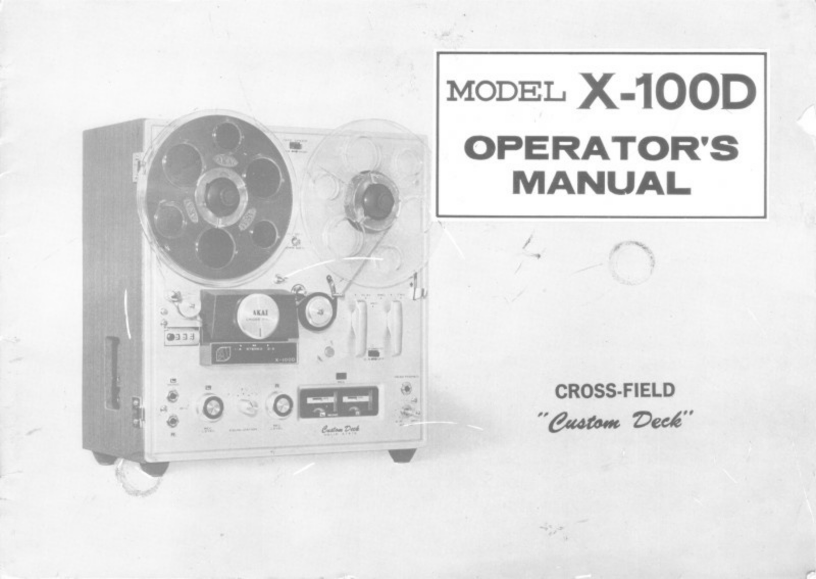 Akai X-100-D Owners manual