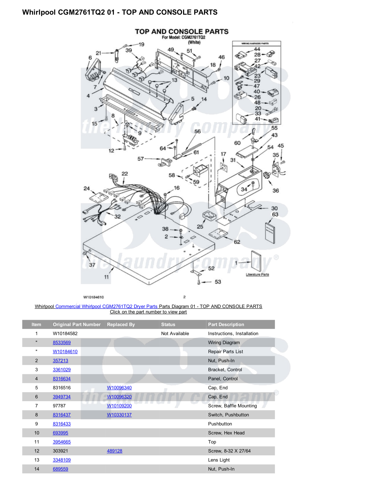 Whirlpool CGM2761TQ2 Parts Diagram