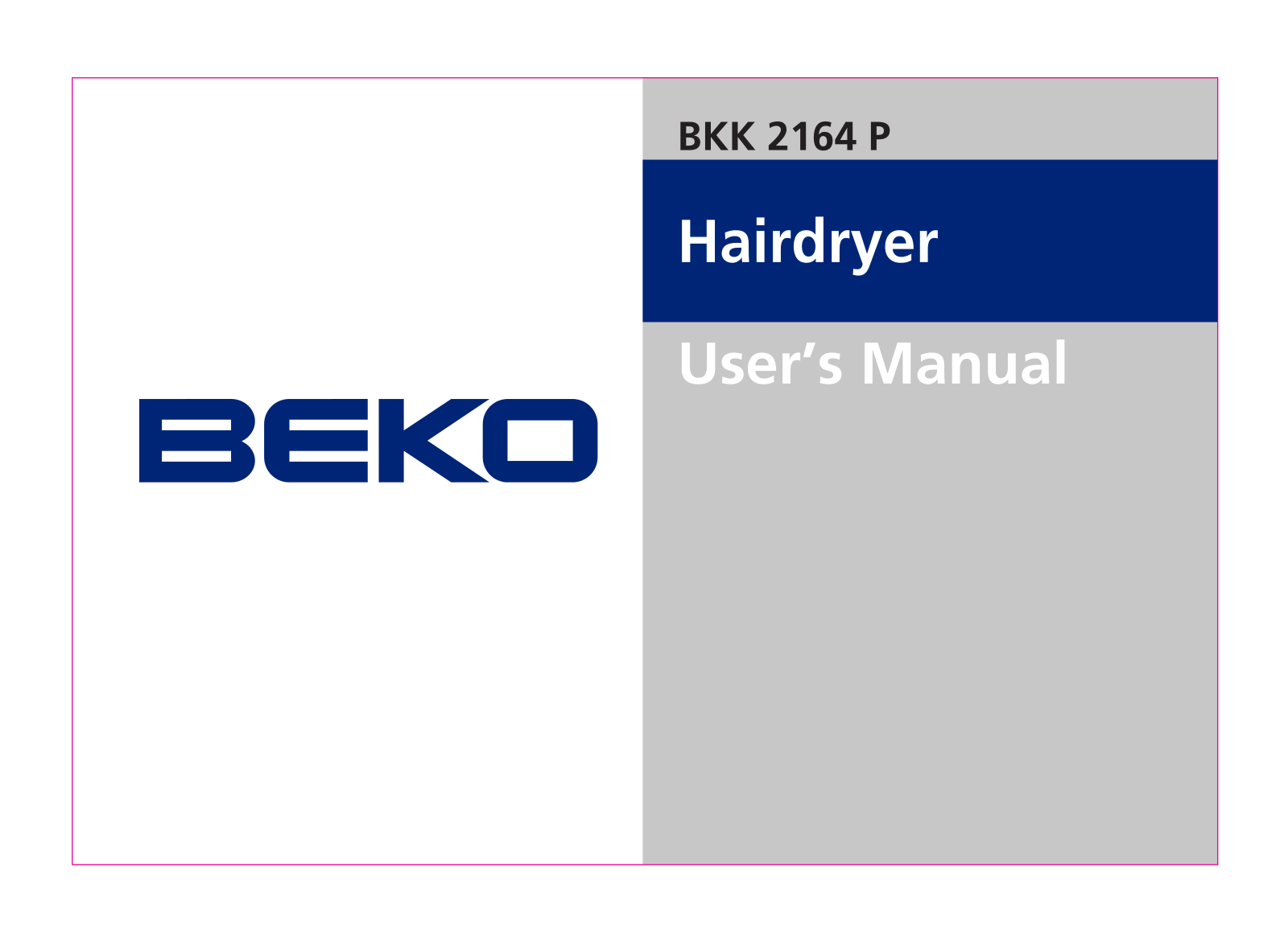 Beko BKK2164P User manual