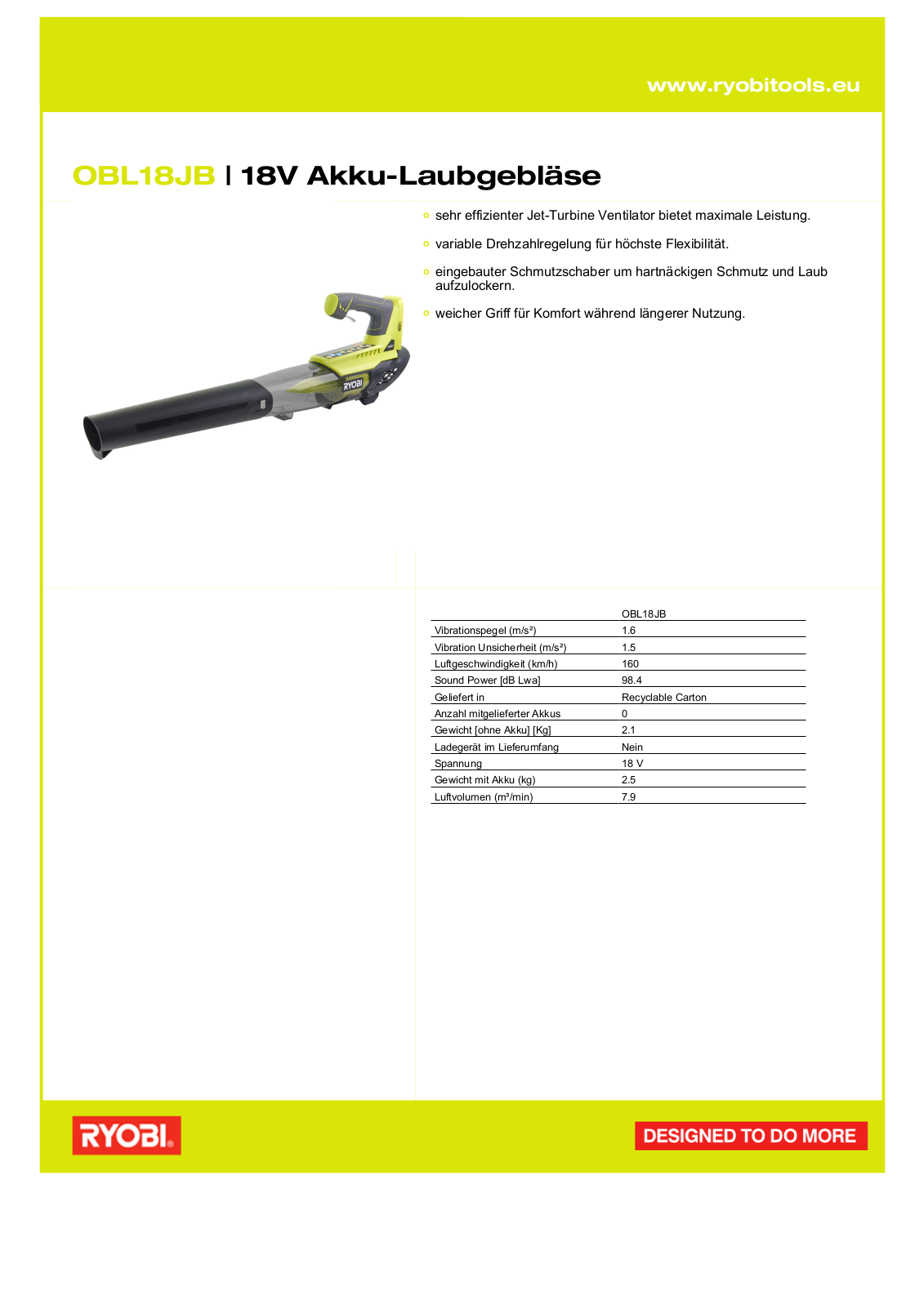 Ryobi OBL18JB User Manual