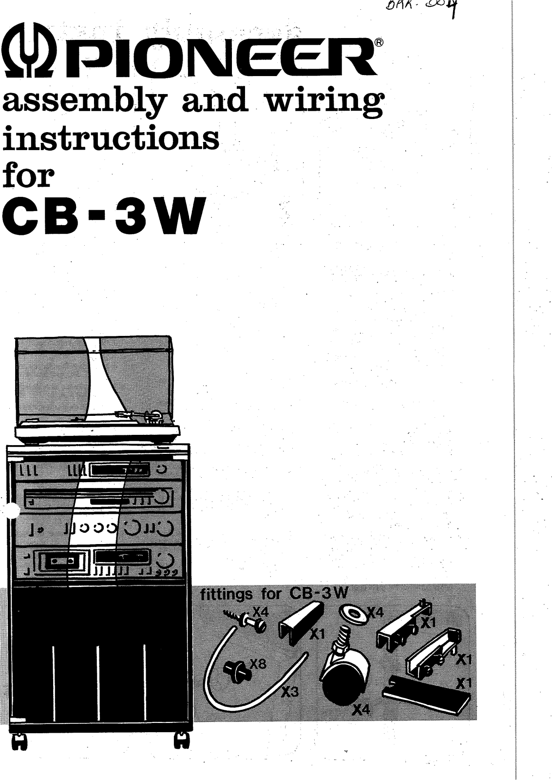 Pioneer CB-3-W Owners manual