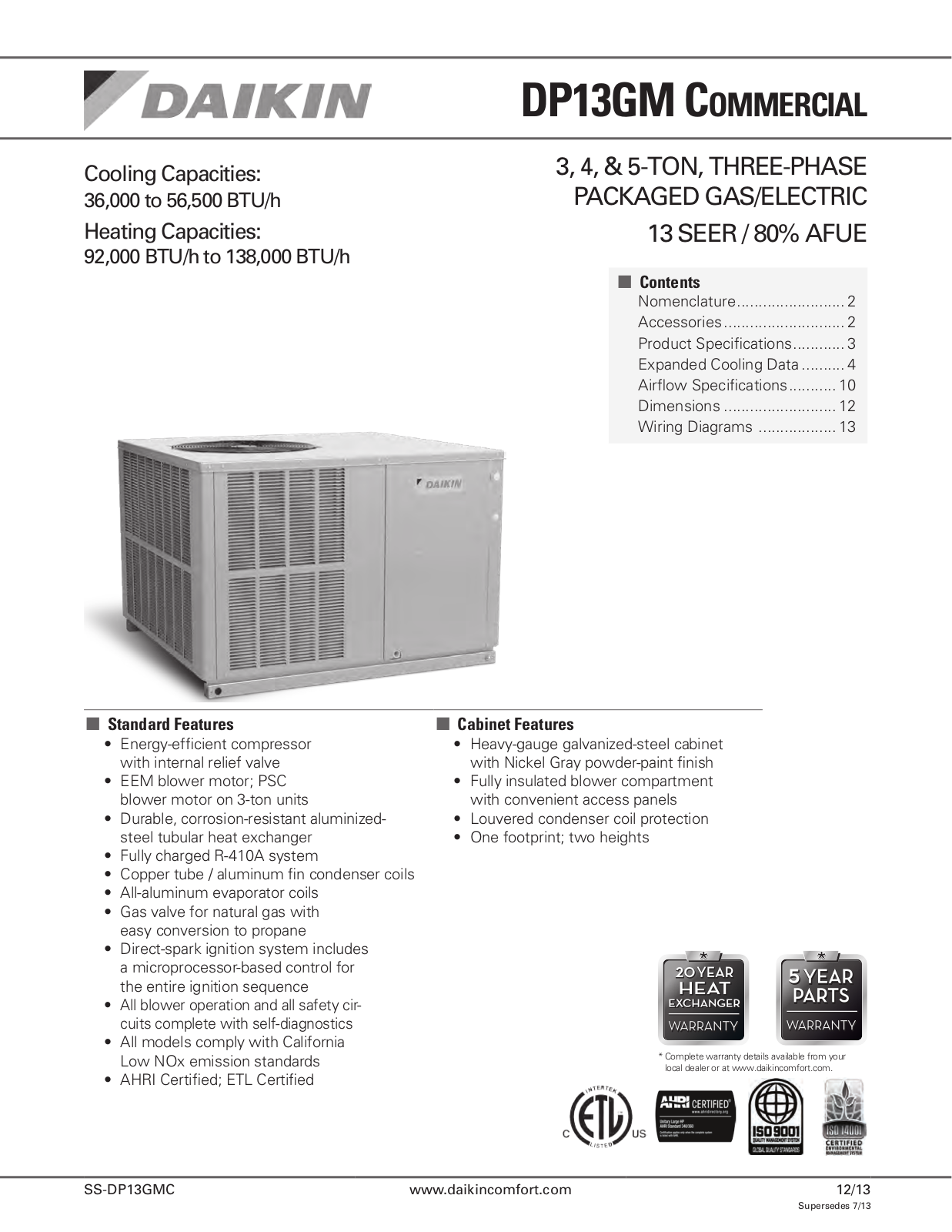 Goodman DP13GM3609043AA User Manual