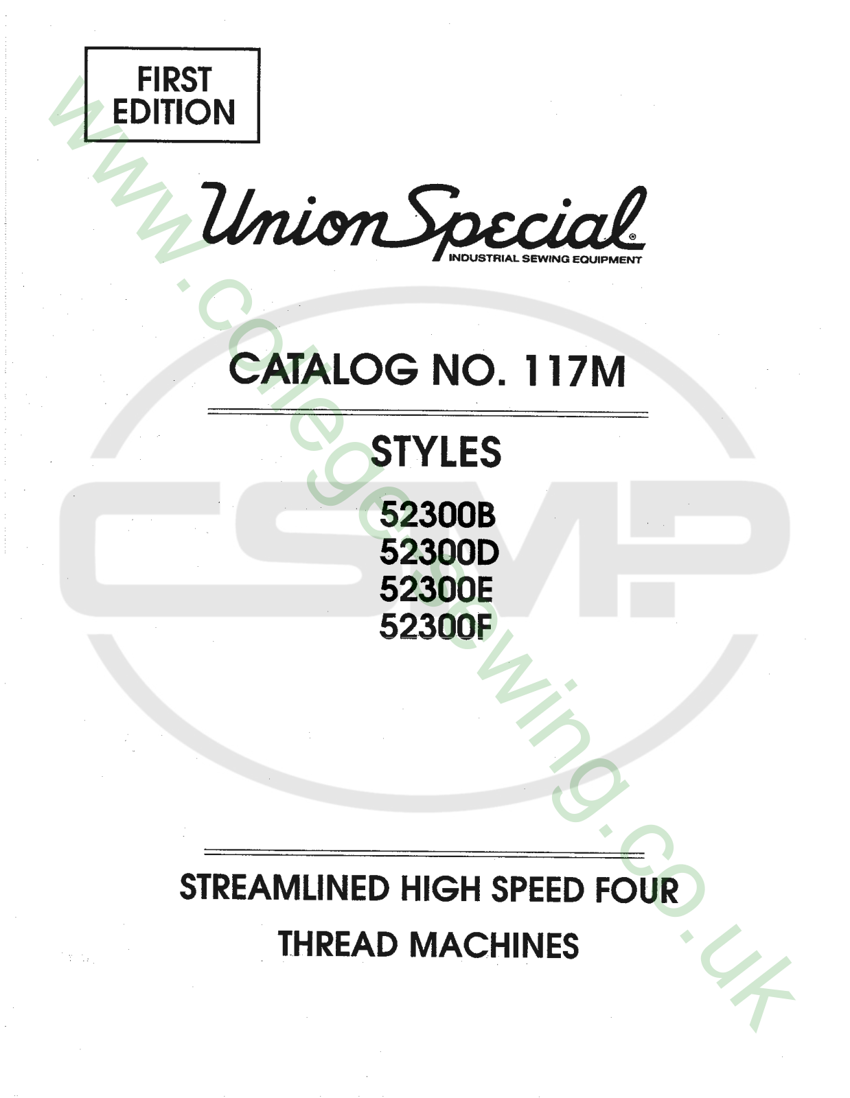 Union Special 117M Parts Book