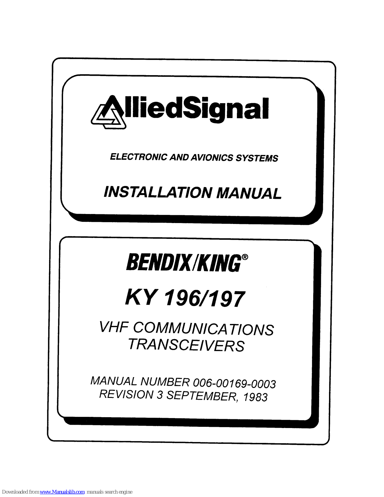 BENDIXKing KY 196, KY 197 Installation Manual - ManualMachine.com