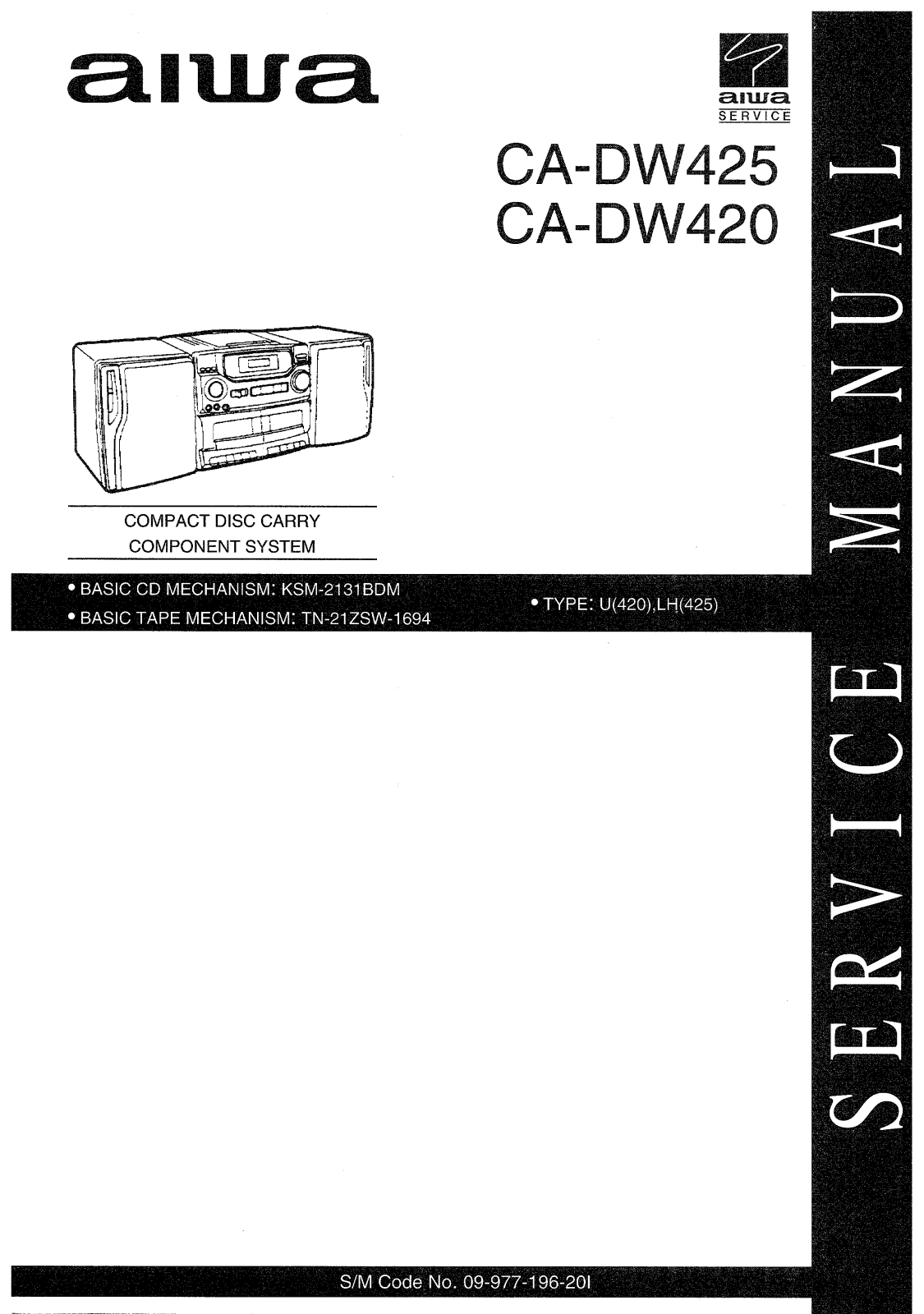 Aiwa CA-DW425, CA-DW420 Schematic