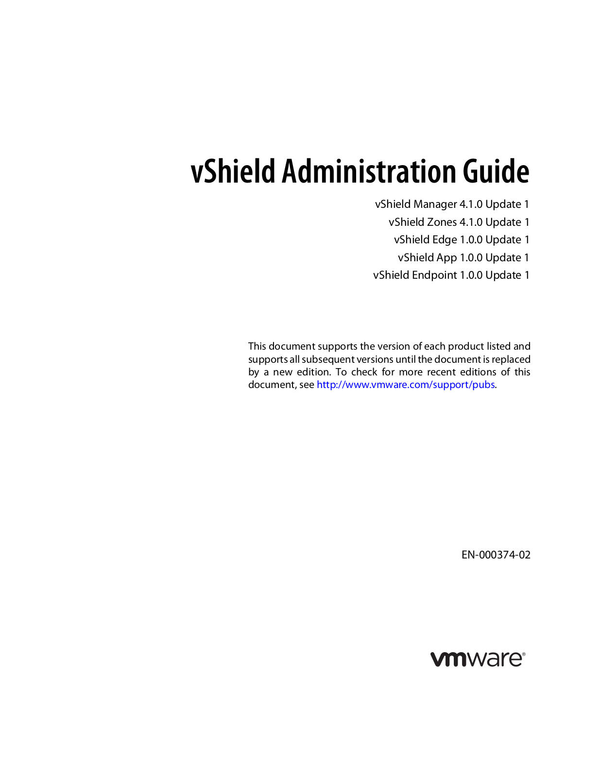 VMware vShield - 4.1 Administrator’s Guide